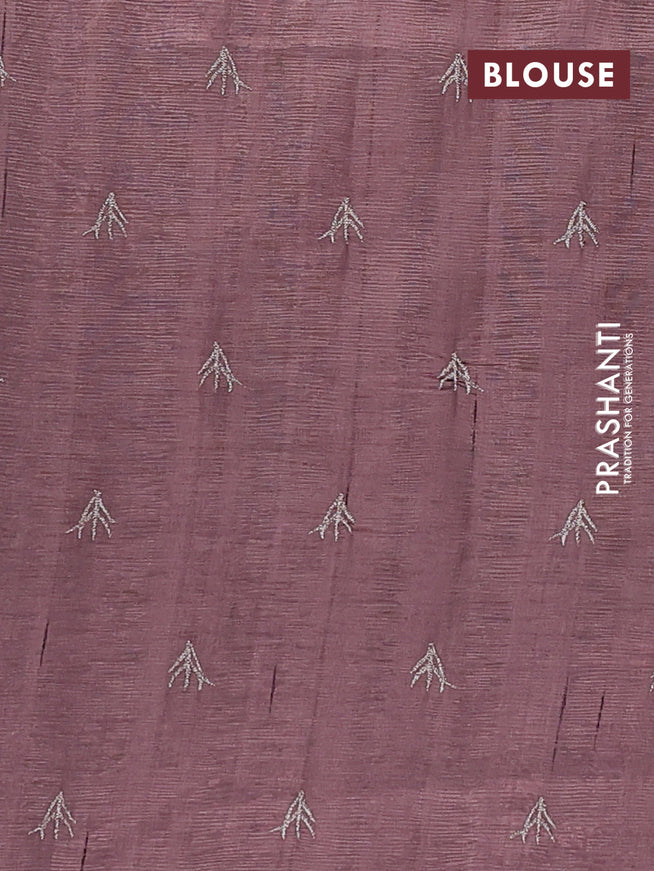 Crush embroidery saree pastel purple shade with embroidery work buttas in borderless style