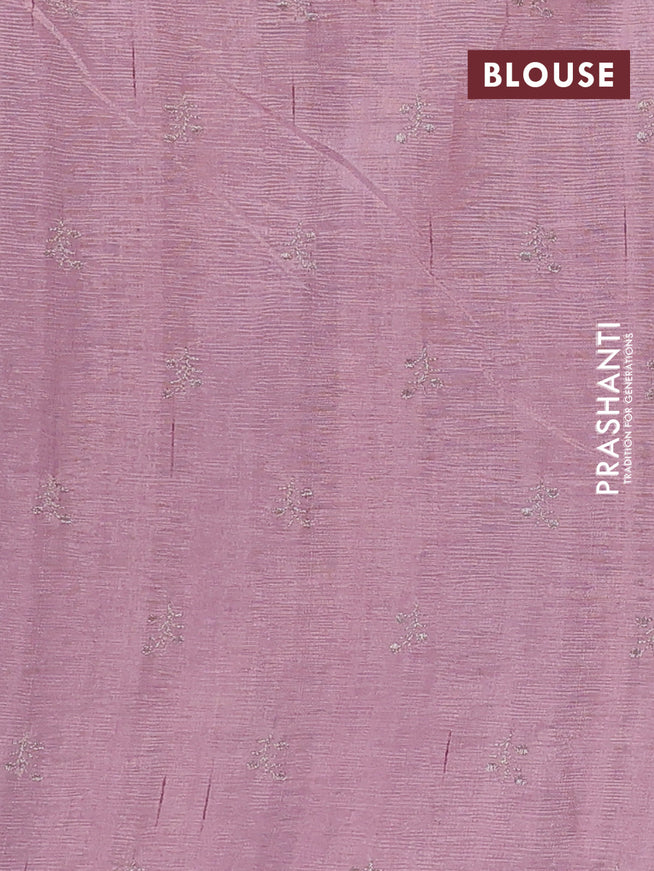 Crush embroidery saree pastel pink with allover zari checks & embroidery work buttas in borderless style