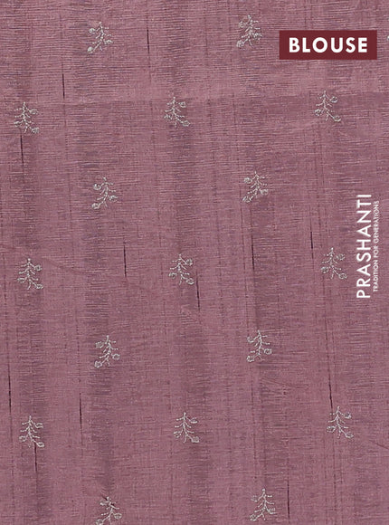 Crush embroidery saree pastel purple with allover zari checks & embroidery work buttas in borderless style