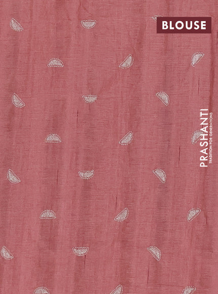 Crush embroidery saree pastel maroon shade with embroidery work buttas in borderless style