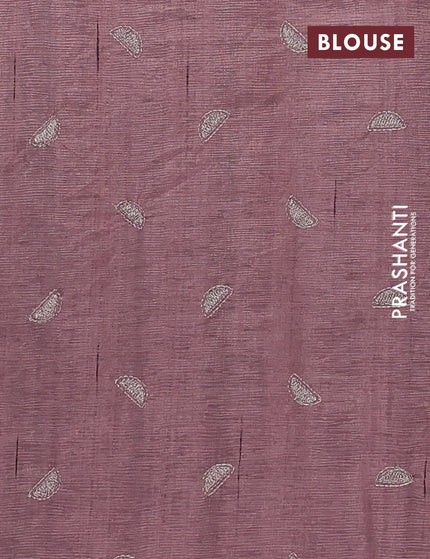 Crush embroidery saree pastel purple with embroidery work buttas in borderless style