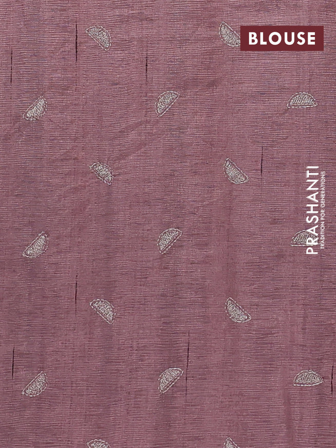 Crush embroidery saree pastel purple with embroidery work buttas in borderless style