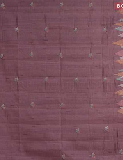 Crush embroidery saree pastel purple with embroidery work buttas and temple design embroidery work border