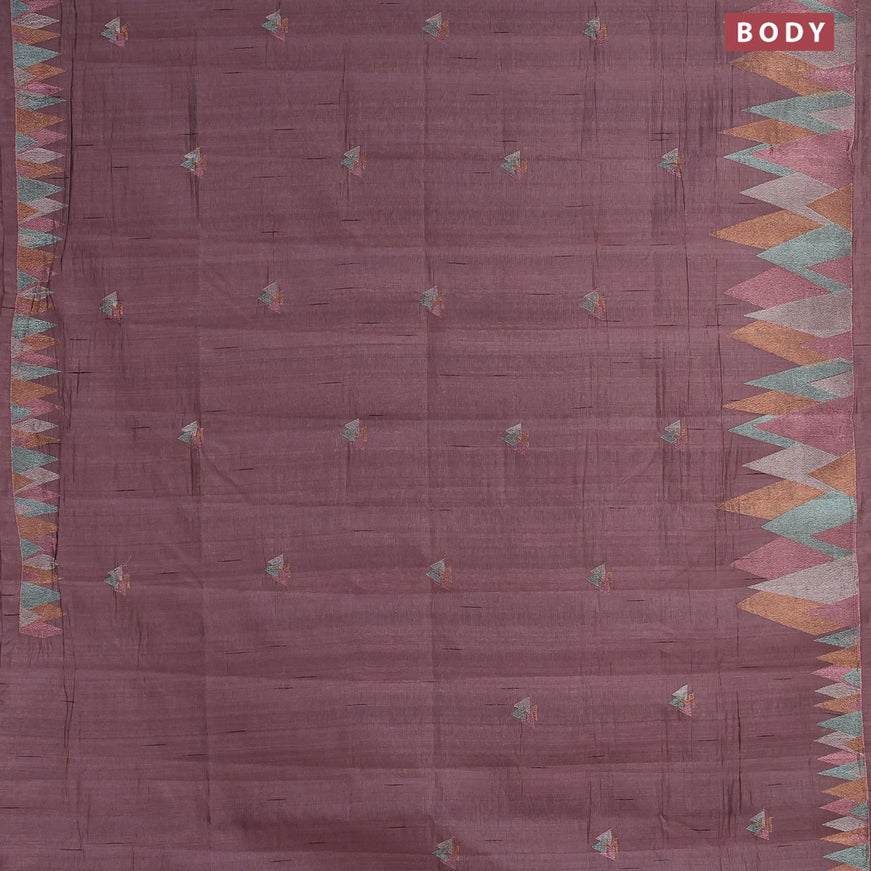 Crush embroidery saree pastel purple with embroidery work buttas and temple design embroidery work border