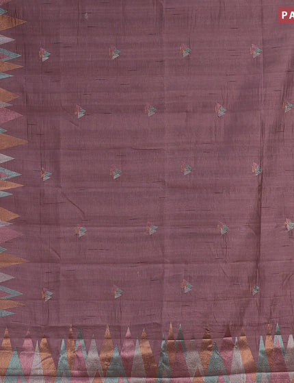 Crush embroidery saree pastel purple with embroidery work buttas and temple design embroidery work border