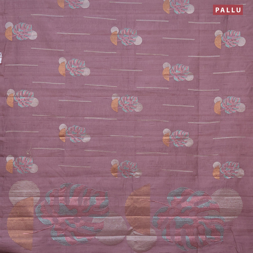 Crush embroidery saree pastel purple shade with allover embroidery work buttas in borderless style