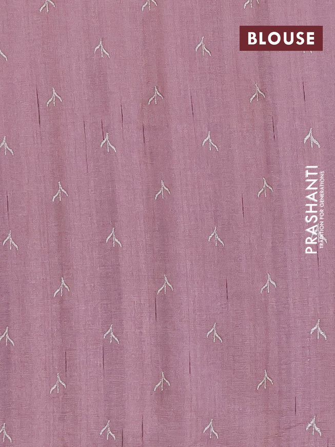 Crush embroidery saree pastel purple shade with allover embroidery work buttas in borderless style