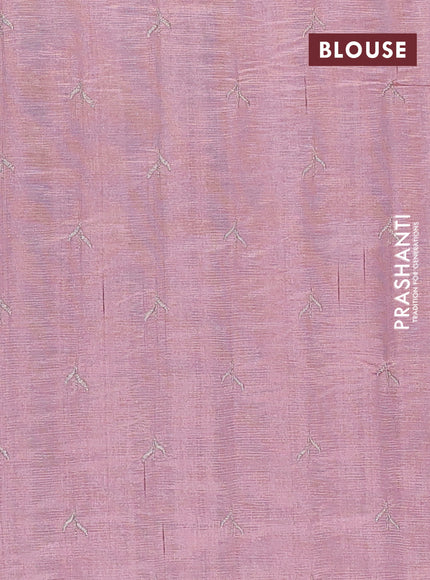 Crush embroidery saree pastel pink with allover embroidery work buttas in borderless style