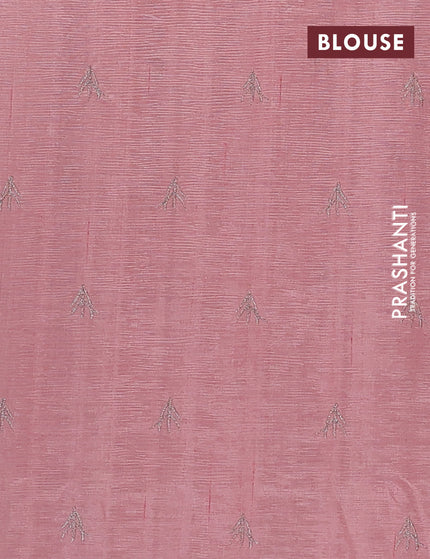 Crush embroidery saree peach pink with embroidery work buttas in borderless style