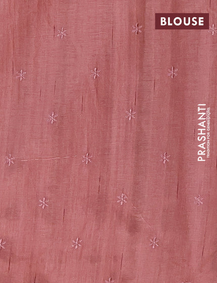 Crush embroidery saree pastel maroon with embroidery work buttas in borderless style