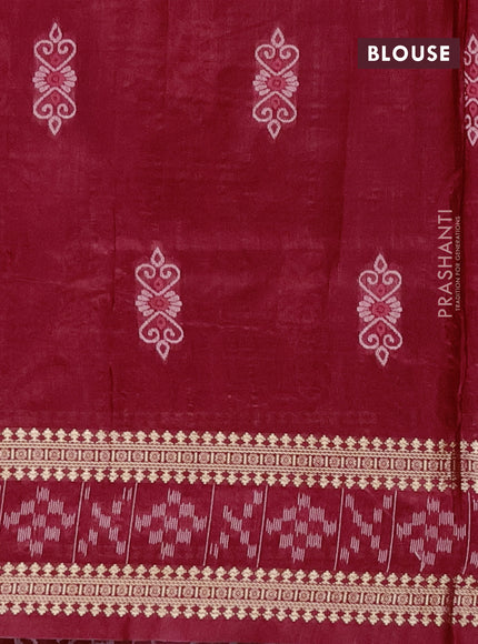 Semi dupion saree pink and maroon with thread woven buttas and thread & zari woven border