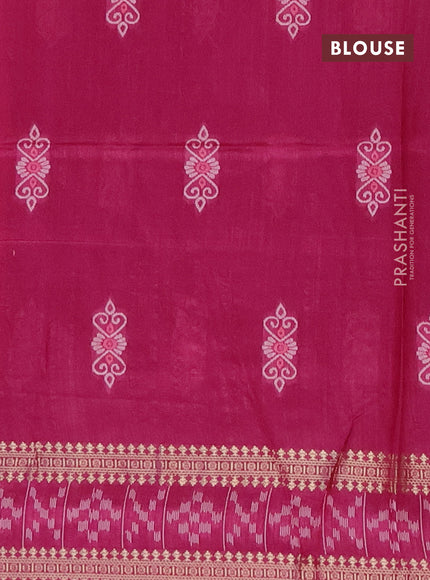 Semi dupion saree pink and purple with thread woven buttas and thread & zari woven border