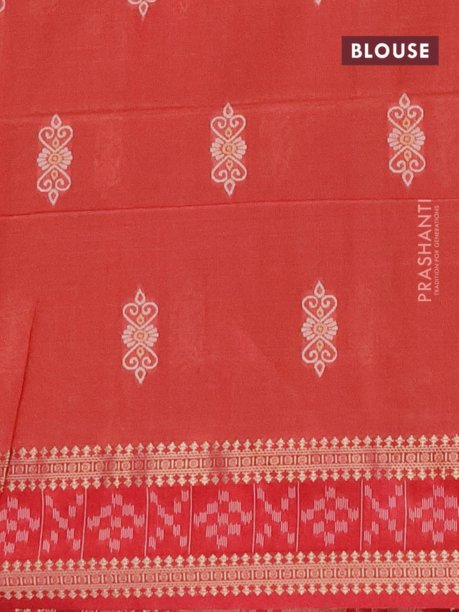 Semi dupion saree sandal and maroon with thread woven buttas and thread & zari woven border