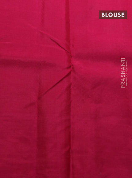 Pure kanjivaram silk saree teal blue and pink with zari woven buttas and simple border