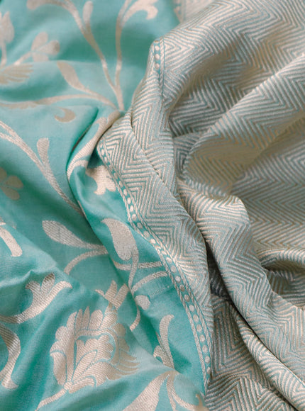 Banarasi uppada silk saree pastel blue with allover zari woven brocade weaves and zari woven border