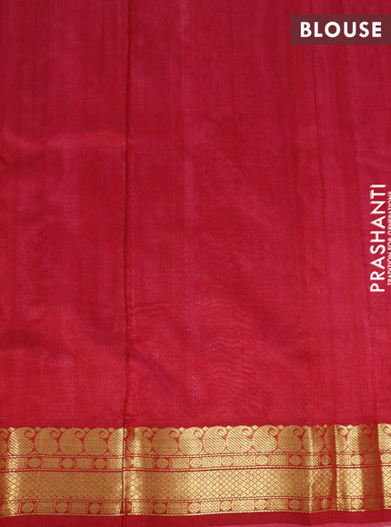 Silk cotton saree candy pink and maroon with plain body and paisley zari woven border