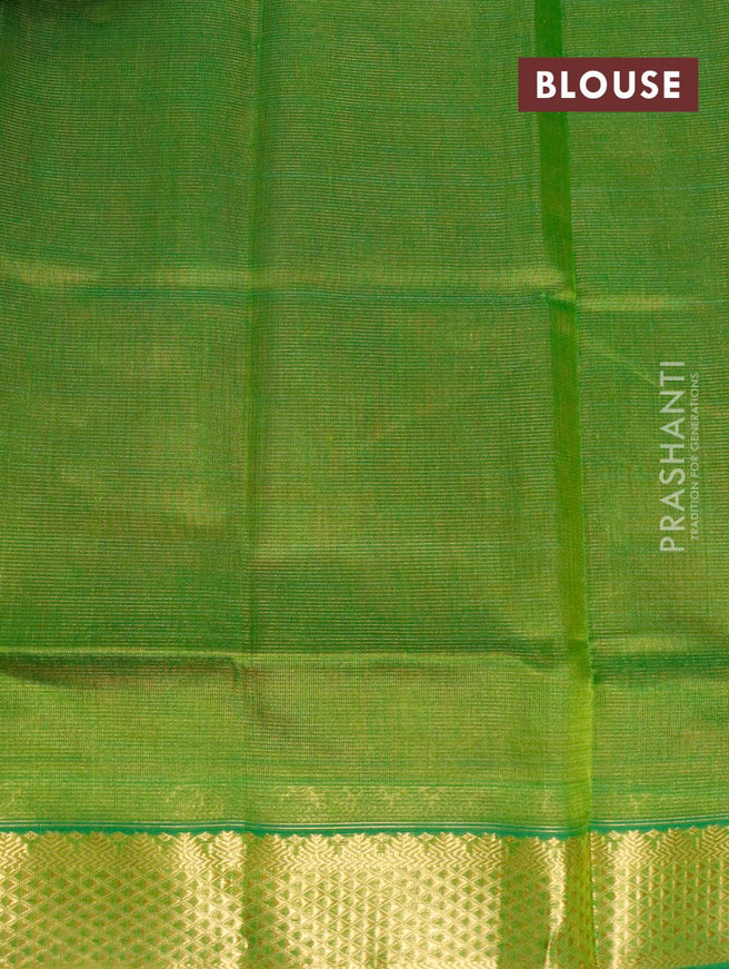 Silk cotton saree maroon and light green with allover vairaosi pattern and zari woven border