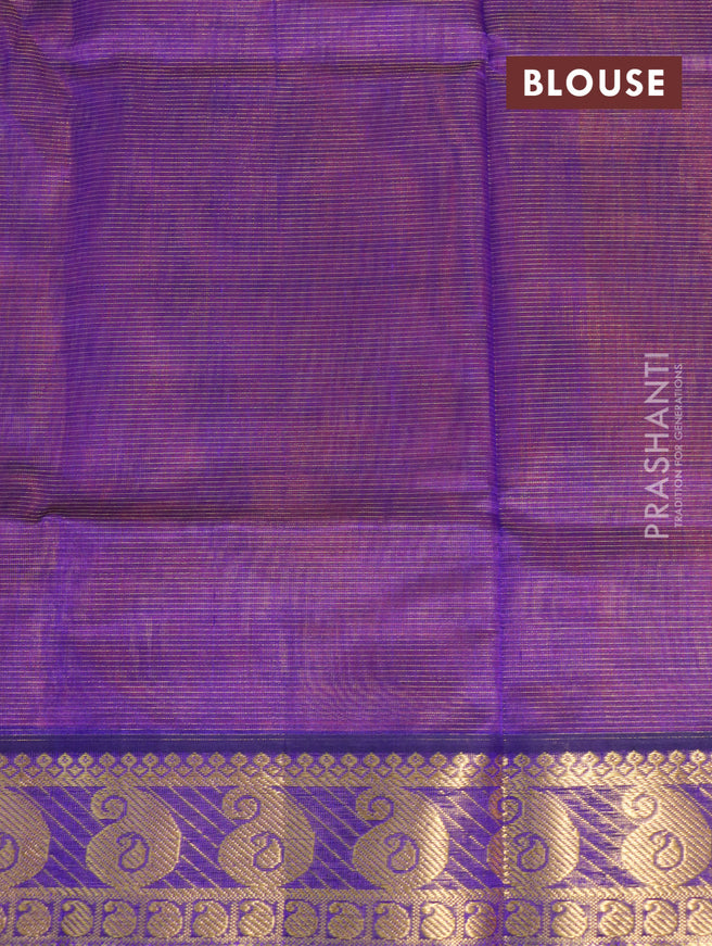 Silk cotton saree mustard yellow and blue with allover vairaosi pattern and paisley zari woven border