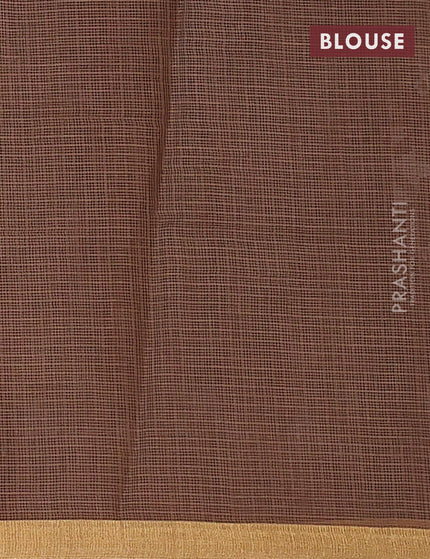 Kota saree brown shade with allover prints and zari woven border