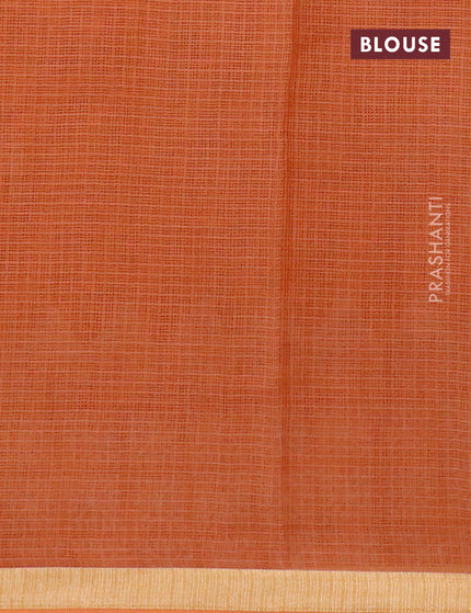 Kota saree rust shade with tree butta prints and zari woven border