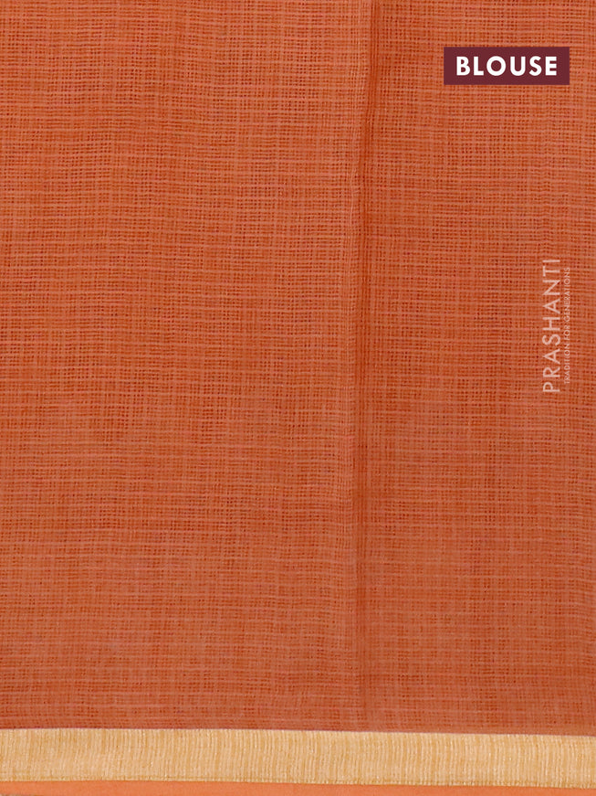 Kota saree rust shade with tree butta prints and zari woven border