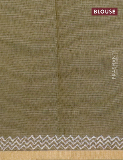 Kota saree sap green shade with allover butta prints and zari woven border