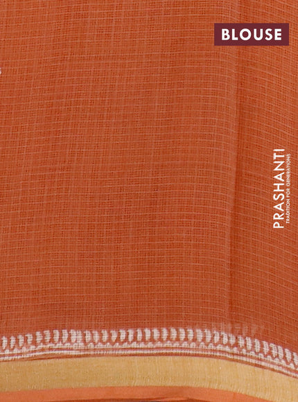 Kota saree rust shade with butta prints and zari woven border