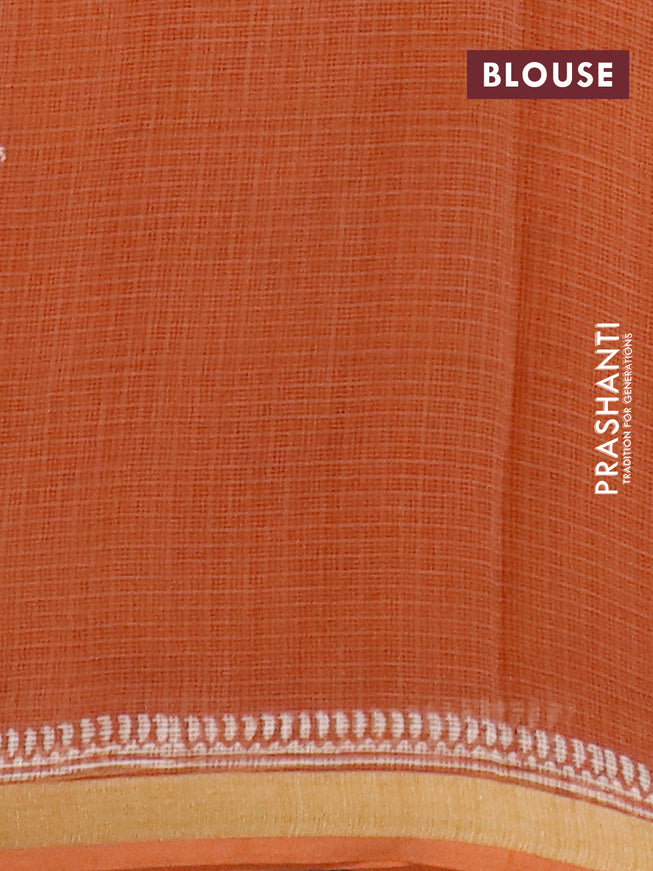 Kota saree rust shade with butta prints and zari woven border