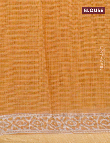 Kota saree orange with allover butta prints and zari woven border