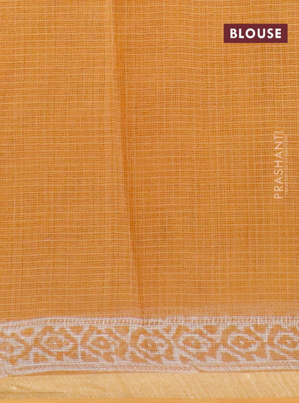 Kota saree orange with allover butta prints and zari woven border