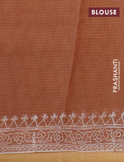 Kota saree brown shade with allover butta prints and zari woven border