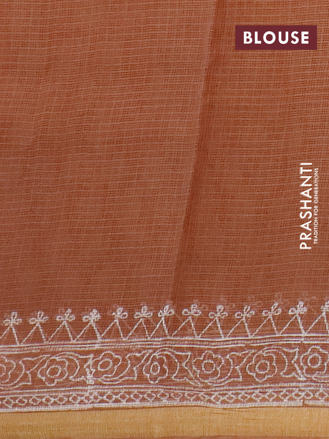 Kota saree brown shade with allover butta prints and zari woven border