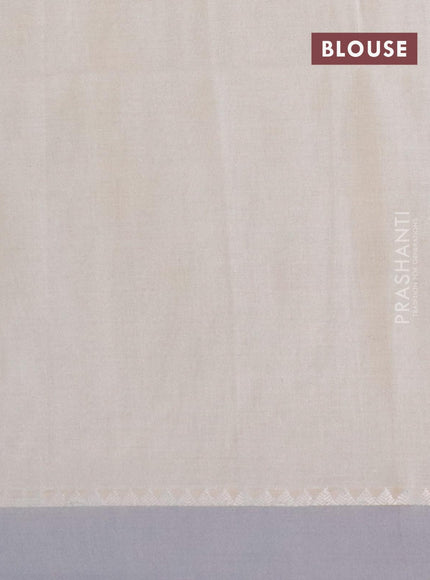 Khadi cotton saree cream with allover thread weaves and temple design simple border -