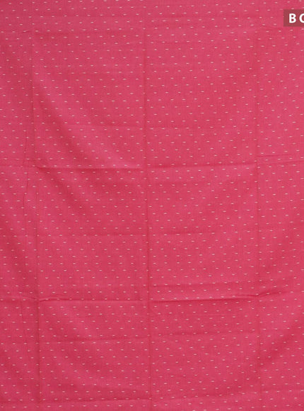 Khadi cotton saree pink with allover thread weaves and temple design simple border -