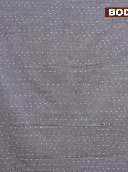 Khadi cotton saree grey with allover thread weaves and temple design simple border -