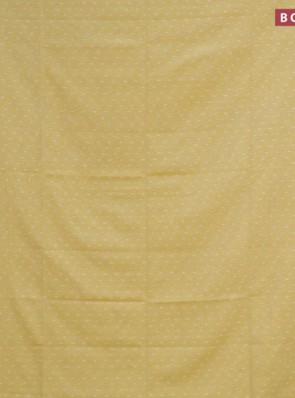 Khadi cotton saree yellow with allover thread weaves and temple design simple border -