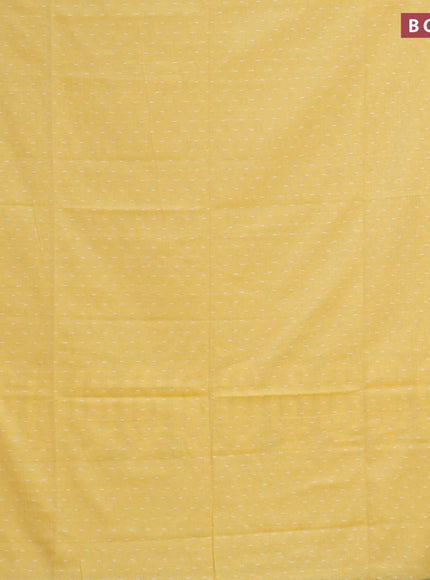 Khadi cotton saree yellow with allover thread weaves and temple design simple border -