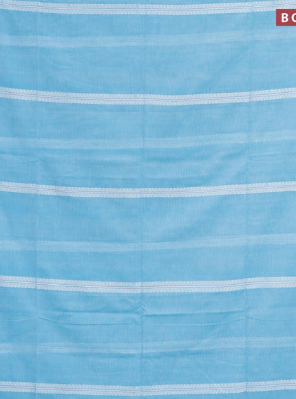 Khadi cotton saree light blue and beige with allover thread weaves and simple border -