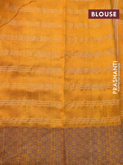 Banarasi raw silk saree mustard yellow with allover zari checked pattern and woven border