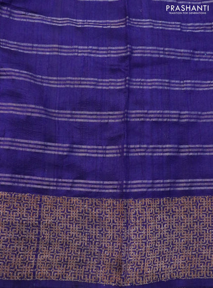 Banarasi raw silk saree navy blue with allover zari checked pattern and woven border