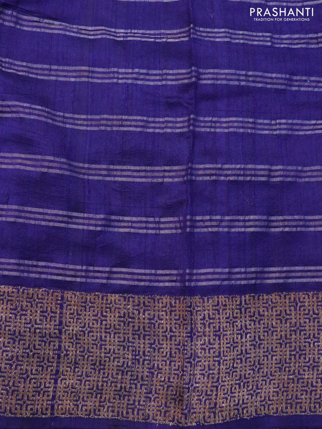 Banarasi raw silk saree navy blue with allover zari checked pattern and woven border