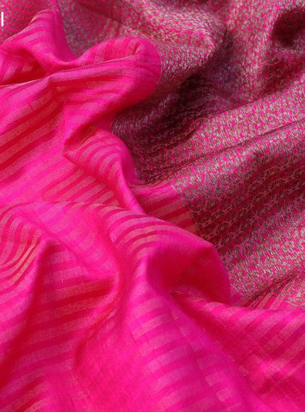 Banarasi raw silk saree pink with allover thread & zari weaves in borderless style