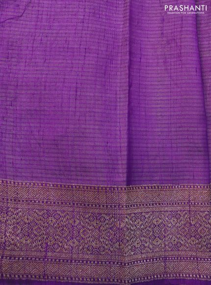 Banarasi raw silk saree violet with allover zari weaves & buttas and woven border