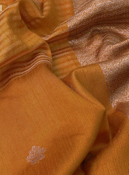 Banarasi raw silk saree mustard yellow with allover zari weaves and woven border