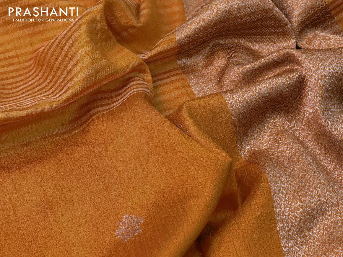 Banarasi raw silk saree mustard yellow with allover zari weaves and woven border