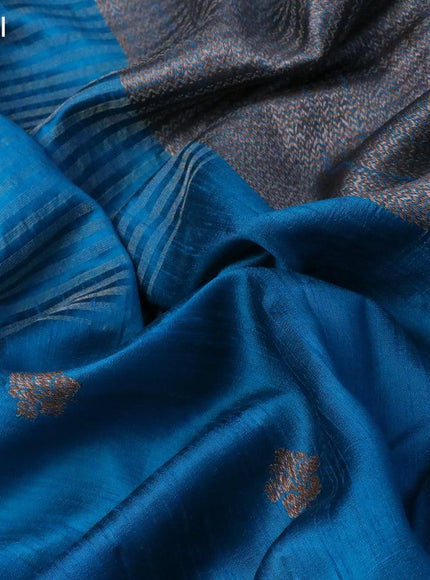 Banarasi raw silk saree cs blue with allover zari weaves and woven border