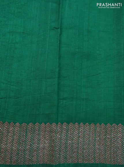 Banarasi raw silk saree green with thread & zari woven buttas and woven border