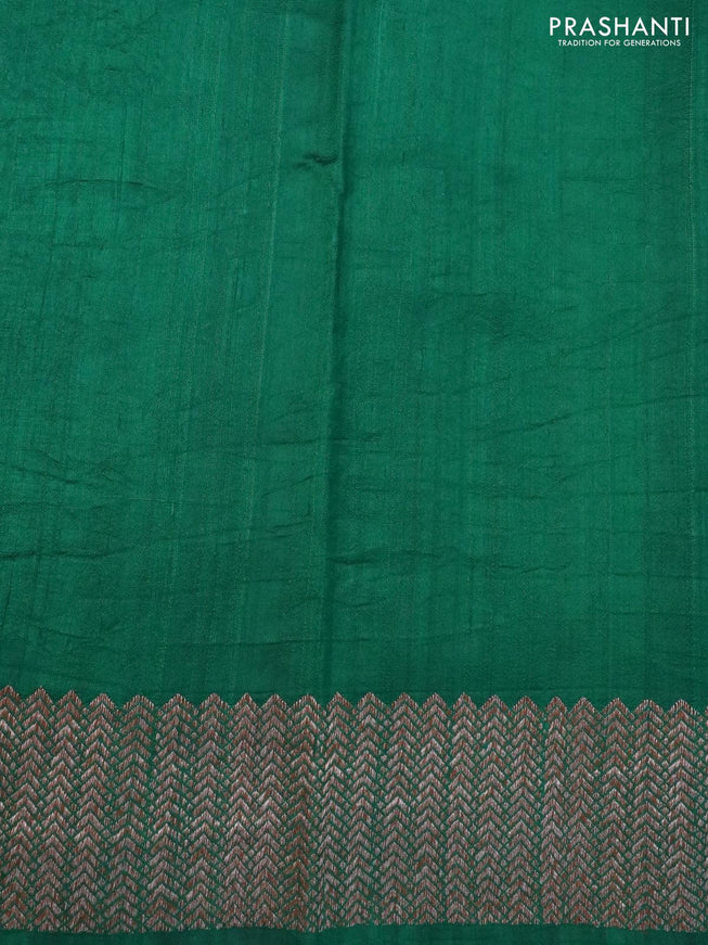 Banarasi raw silk saree green with thread & zari woven buttas and woven border