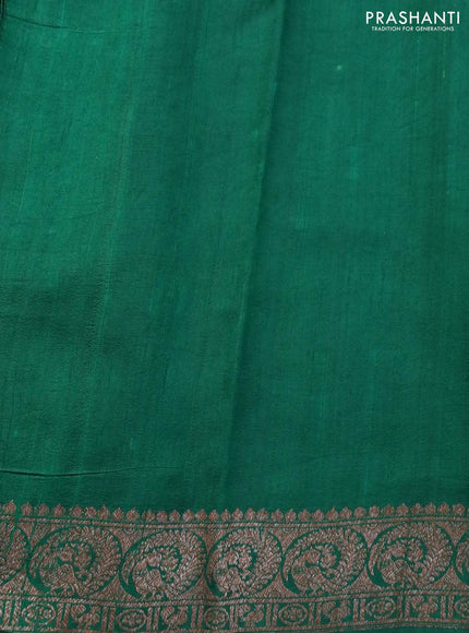 Banarasi raw silk saree green with thread & zari woven buttas and woven border