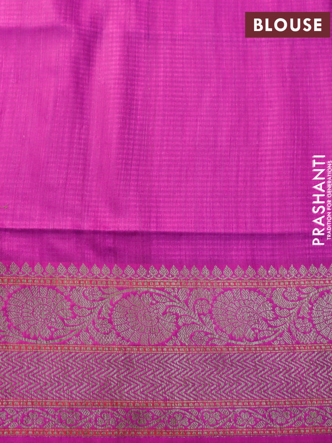 Banarasi handloom dupion silk saree purple with allover thread & zari woven floral weaves and floral design woven border